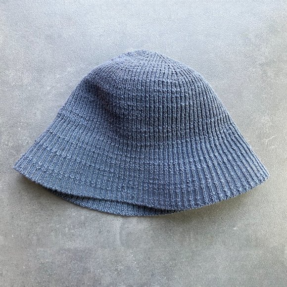 Cos Knitted Bucket Hat Blue 